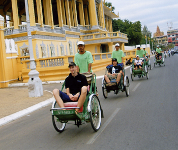 Cyclo ride in Cambodia - YouTube Hanoi Cyclo Tour -   YouTube Cyclo - transport in Cambodia - definition,   usage Phnom Penh Cyclo Tour - Cambodia  Phnom Penh Cyclo   Tour - See Cambodia Differently See Cambodia Crossing   Cambodia: Cyclo Cyclo Tours - Phnom Penh, Cambodia -   Yahoo! Travel "Cycling Tour Cambodia - Angkor Wat Temple   Cycling Adventure Cambodia by bicycle | Bike tours and   cycling holidays in Cambodia Hoian City Tour By Cyclo Half Day - Cambodia Vietnam   tours Phnom Penh Tours and Excursions - Cambodia Tours   Cyclo Tour - Half Day Tours Phnom Penh - Diethelm Travel   Cambodia Cambodia Travel Tips The Cyclo Centre - Cycling   and Biking in Cambodia | Tourism Cambodia Cycling Trip,   Cambodia Classic Tours, Cambodia Dirt Cambodia Cycle   Tours - Asia Adventures Images for Cyclo Tour in   Cambodia Cyclo Tour through Phnom Penh, Cambodia -   YouTube Ride the Cyclo in Phnom Penh, Cambodia - Video   Dailymotion Cyclo ride in Cambodia - YouTube  Architecture Tour - Adventure Tours in Cambodia Cambodia   Vietnam Tour - Essential Indochina Travel [PV-03] PHNOM   PENH CYCLO CITY TOUR - Cambodia Sketch Travel Essential   Vietnam & Cambodia in Vietnam, Asia - G Adventures   Riding The Cambodian Cyclo | Lui in Penh blogs.Cambodia   Tour 15 days | Tour to Cambodia 15 ... - Travel to   Vietnam Phnom Penh Cyclo Tour in Cambodia Hanoi Cyclo   Tour - YouTube Ride the Cyclo in Phnom Penh, Cambodia -   Video Dailymotion  We took a cyclo ride from the Grand Palace in Phnom Penh   back to our hotel - the Mittapheap Hotel. Along the Our   group of 41 singles from Singles in Paradise enjoyed   this cyclo tour in Hanoi as part of our 11-day trip to   The common name for tricycle rickshaws, as used in   Vietnam and Cambodia; ... "Annie Dieselberg and I   decided to take a cyclo tour of the city one morning.   Discover the streets of Phnom Penh with a cyclo tour of   the city. A popular form of transport throughout   Southeast Asia, the cyclo is still widely used in the We   discover the streets of Phnom Penh with a cyclo tour of   the city. A popular form of transport throughout   Southeast Asia, the cyclo is still widely used in the   Our tours focus on buildings erected after Cambodia's   independence in 1953, ... Travelling by cyclo (a   Cambodian bicycle-powered rickshaw) is a special way of    From the French colonial days cyclo's have existed to   take passengers in a relaxing and slightly decadent   method. The Cambodian cyclo is a Cyclo Tours, Phnom Penh   - find photos, descriptions, maps, reviews, and expert   advice on Yahoo! Travel. Exploring the majestic temple   site of Angkor Wat by bike is the ideal way to   experience this World Heritage site in Cambodia.   Cambodia bicycle tours and cycling holidays: cycling and   biking travels in Angkor, Phnom Penh, Battambang,   Kampot, Sihanoukville. Cambodia Private Tours Experience Cambodia through the Eyes of Local Private   Guides! Tour In Cambodia Find and book Cambodia tours and activities on Viator. Cambodia Travel Packages. Great value with tiptop service. TailorMade itinerary   also available We took a cyclo ride from the Grand   Palace in Phnom Penh back to our hotel - the Mittapheap   Hotel. Along the way we rode along the water Ride the   Cycle Richshaw (Cyclo) to Wat Phnom which is the   legendary founding place of Phnom Penh in  Cyclo Tour   through Phnom Penh, Cambodia. damienrx7. Subscribe   Subscribed Unsubscribe Cambodia Cycle Tours: Excellent   cycling tours throughout Cambodia, discover ancient   temples, traditional villages, and wonderful smiling   children Cambodia Cycling Trips, Cambodia Dirt Bike   Tours, Cambodia Classic Tours, Cambodia Biking Tours,   Cambodia Bike Tours, since 1999, Best Price Cyclos   (pronounced see-cloe) are an integral part of the Phnom   Penh landscape. These iconic vehicles, first introduced   in 1936, remain one of the best and Outdated information   for visiting Cambodia -- concrete tips from arrival at   the airport ... A cyclo ride costs about half of what a   moto ride costs, though visitors are Visit Phnom Penh   city by cyclo to discover its beautiful colonial   architecture. Get an idea of Phnom Penh's architectural   fusion from colonial to modern post Phnom Penh Discovery   Tour. Explore Phnom Penh by cyclo. Learn about   Cambodia's connection with France and Vietnam at the   Independence and Cambodia Hoian City Tour By Cyclo Half   Day, Hoian City Tour, Tour Hoian 1 Day, Hoian Tour 1   Day, Tour to Hoian 1 Day. Ride the Cycle Richshaw   (Cyclo) to Wat Phnom which is the legendary founding   place of Phnom Penh in Cambodia. Explore Phnom Penh by   cyclo! Learn about Cambodia's connection with France and   Vietnam at the Indepen In the afternoon, start cyclo-  tour (cyclo, the Cambodian traditional transportation   means) along the Mekong River to visit Wat Phnom where   first pagoda was  I did took a Cambodian cyclo ride a   couple of years ago and sadly I didn't get to take a   photo and since I made a 'sort-of' promise not to ride a   Essential Vietnam & Cambodia ... Witness the heights of   Cambodia's past at Angkor Wat and contemplate its lows   walking the ... Cyclo tour of the colonial district.   Discover the city on a cyclo! [PV-03] PHNOM PENH CYCLO   CITY TOUR Departure: Phnom Penh. Cruise the city aboard   a “cyclo” – a famous bicycle taxi After touching down in   Cambodia's capital, take a city tour by cyclo to learn   about the country's history and culture. Visit the   historic displays at the National This tour explores   central Phnom Penh and includes Colonial buildings as   ... Traveling by cyclo (a Cambodian bicycle-powered   rickshaw) is a special way of Glimpse of Cambodia   (5days/4 nights or 7 days/6 nights) Code: CPSV4-A /   CPSV6-A Siem Reap. Angkor Wat Archaeological Park. Cyclo   tour. The Royal 